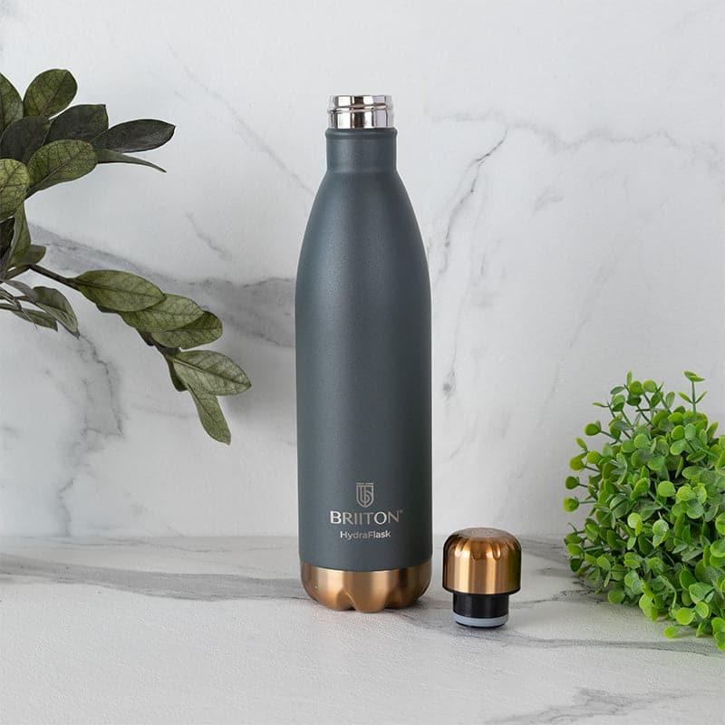 Ferusa 750 ML Insulated Stainless Steel Thermos Bottles - Hot & Cold, Grey & Black (Set of 2)