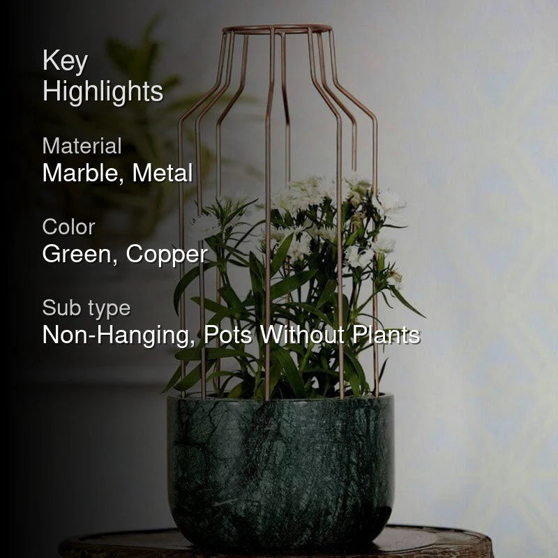 Copper Mesh Eartha Planter - Green
