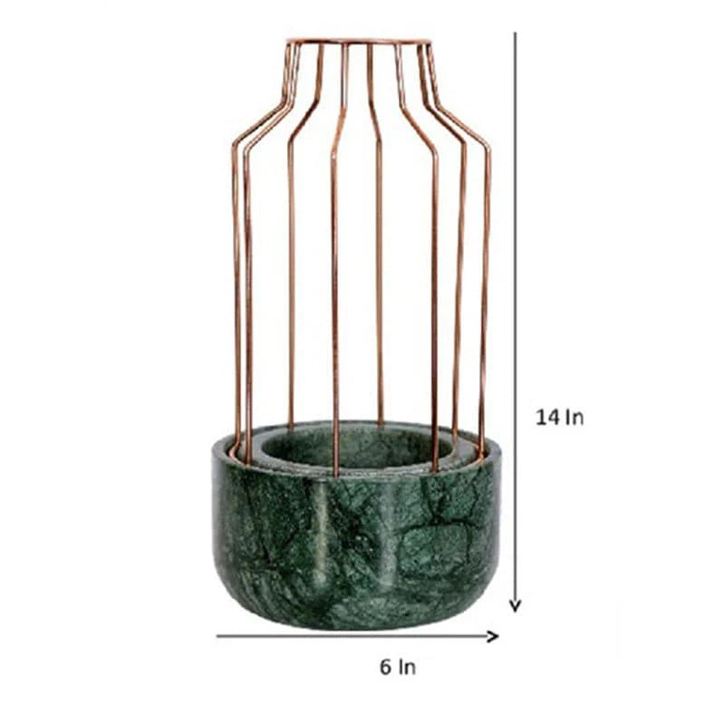 Copper Mesh Eartha Planter - Green