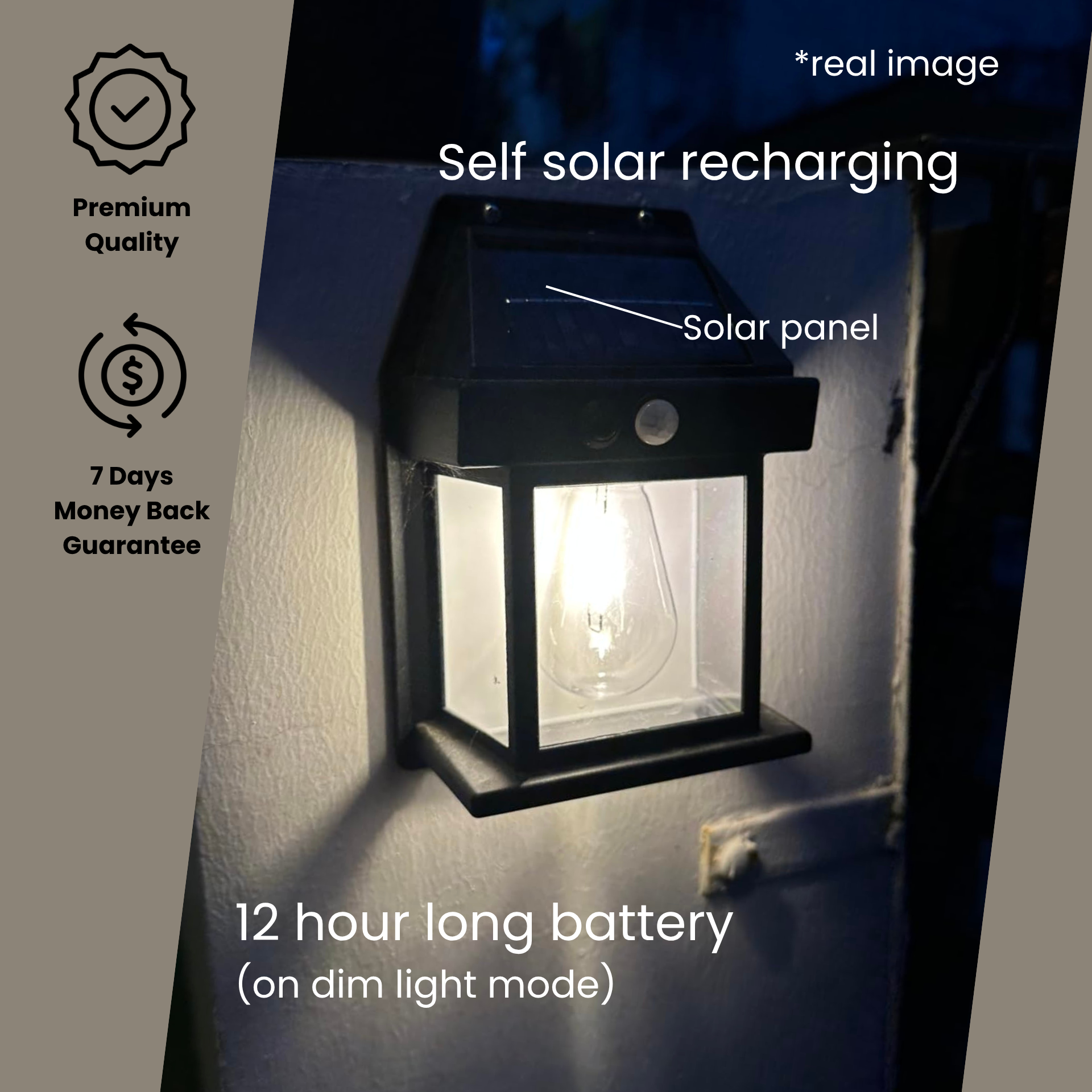 Luxury Ambiance | Solar Outdoor Wall Light